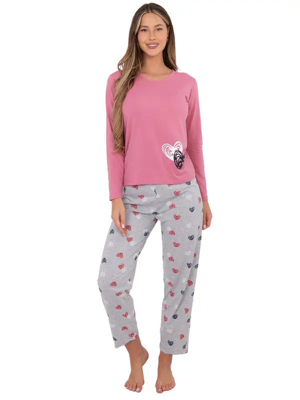 Forever Pink Ženska pižama z dolgimi rokavi