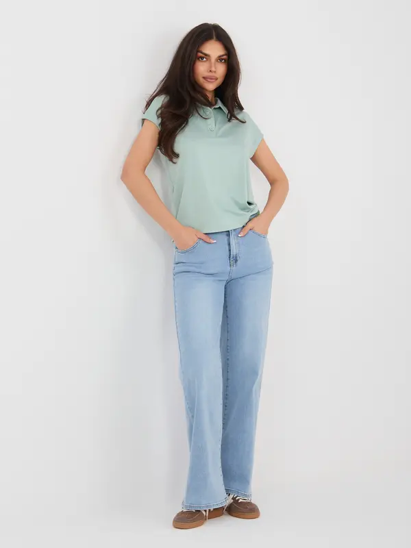 Sublevel Ženska polo majica pistacijeve barve