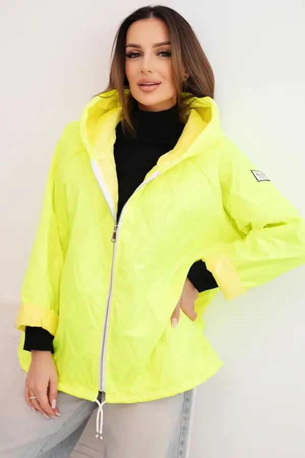Kesi Włoski Ženska prešita jakna s kapuco, neonsko rumena