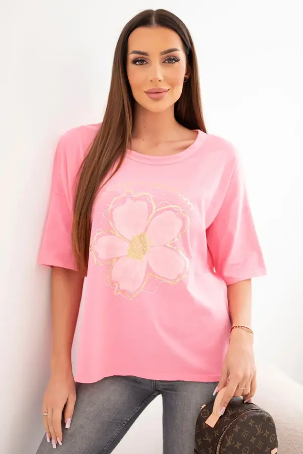 Kesi Włoski Ženska prevelika bluza Kesi Włoski s cvetličnim vzorcem