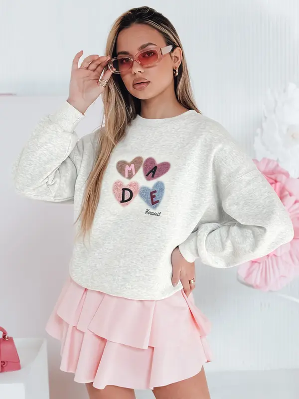 DStreet Ženska prevelika jopa s potiskom srca