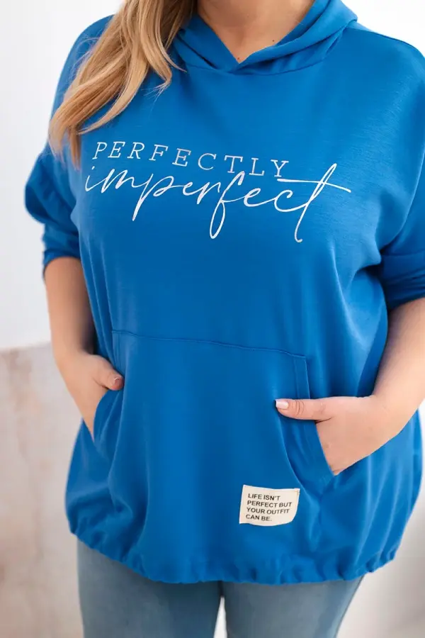 Kesi Włoski Ženska pulover s potiskom za večje velikosti Kesi