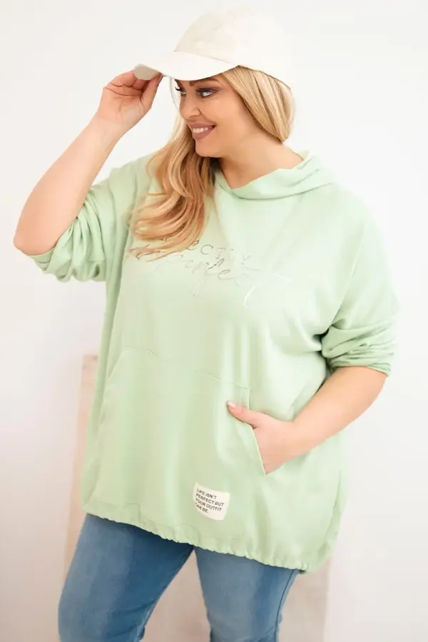 Kesi Włoski Ženska pulover s potiskom za večje velikosti Kesi Włoski