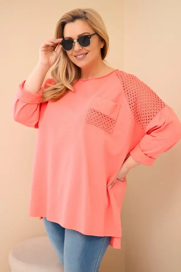 Kesi Włoski Ženska pulover s potiskom za večje velikosti Kesi Włoski