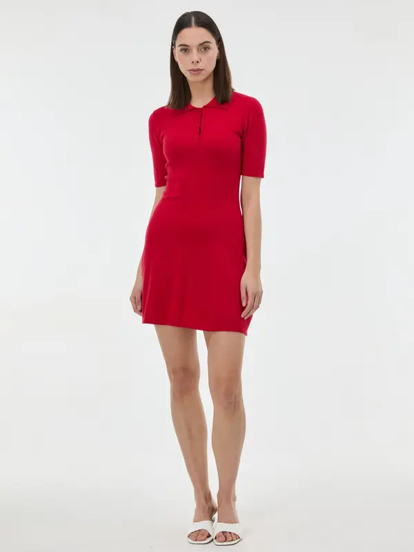 Orsay Ženska rdeča pletena obleka ORSAY