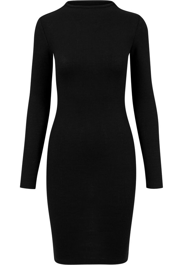 UC Ladies Ženska rebrasta obleka URBAN CLASSICS - črna
