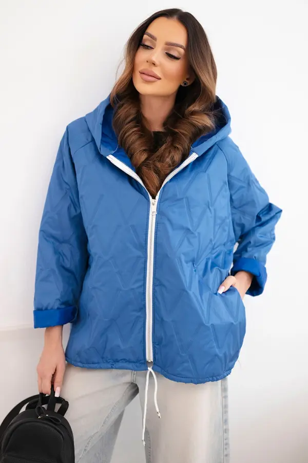 Kesi Włoski Ženska spomladanska prešita jakna Kesi s kapuco