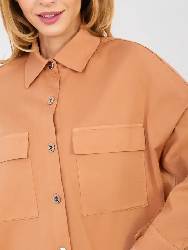 Italy Moda Ženska srajca v temno oranžni barvi