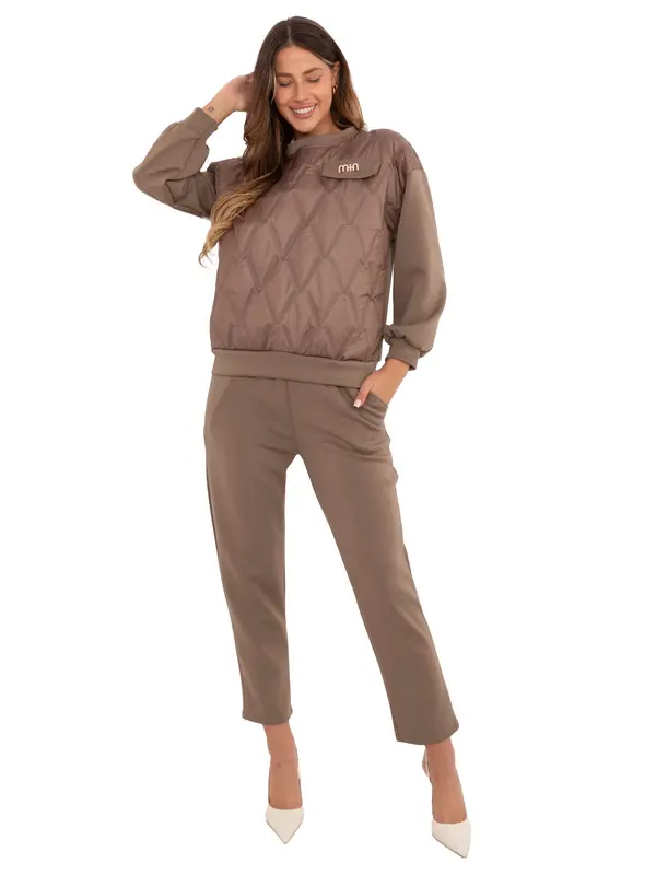 Italy Moda Ženska svetlo rjava obleka