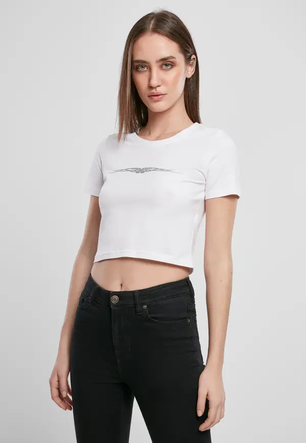 Mister Tee Ženska tribal crop majica, bela
