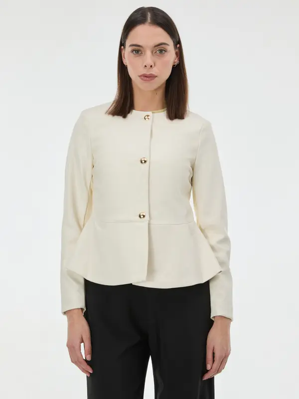 Orsay Ženska usnjena jakna krem ​​barve ORSAY