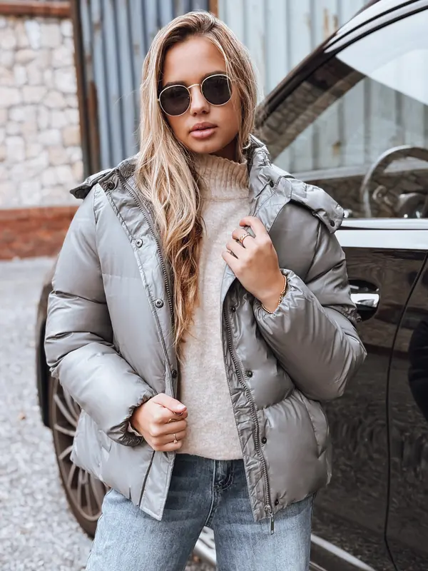 DStreet Ženska usnjena prešita jakna OVRATNICA