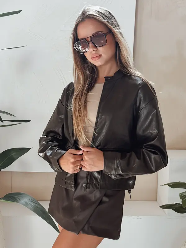 DStreet Ženska usnjena torba za čez ramo v rjavi barvi