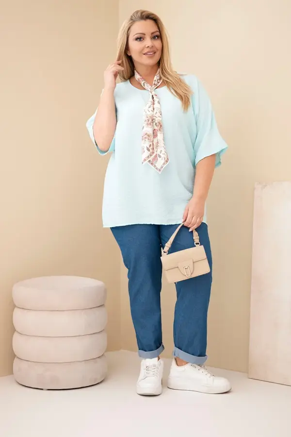 Kesi Włoski Ženska viskozna bluza Kesi Włoski s kratkimi rokavi