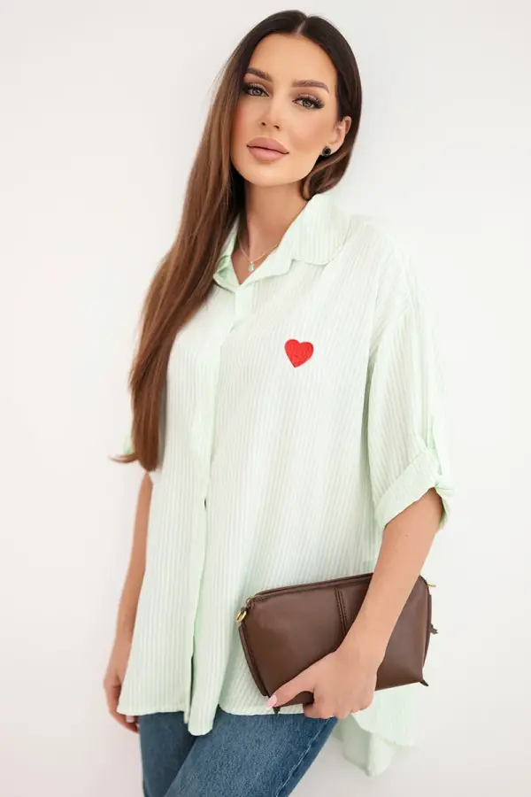 Kesi Włoski Ženska viskozna bluza s čipkastimi rokavi