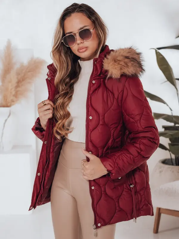 DStreet Ženska zimska jakna LUMORE bordo