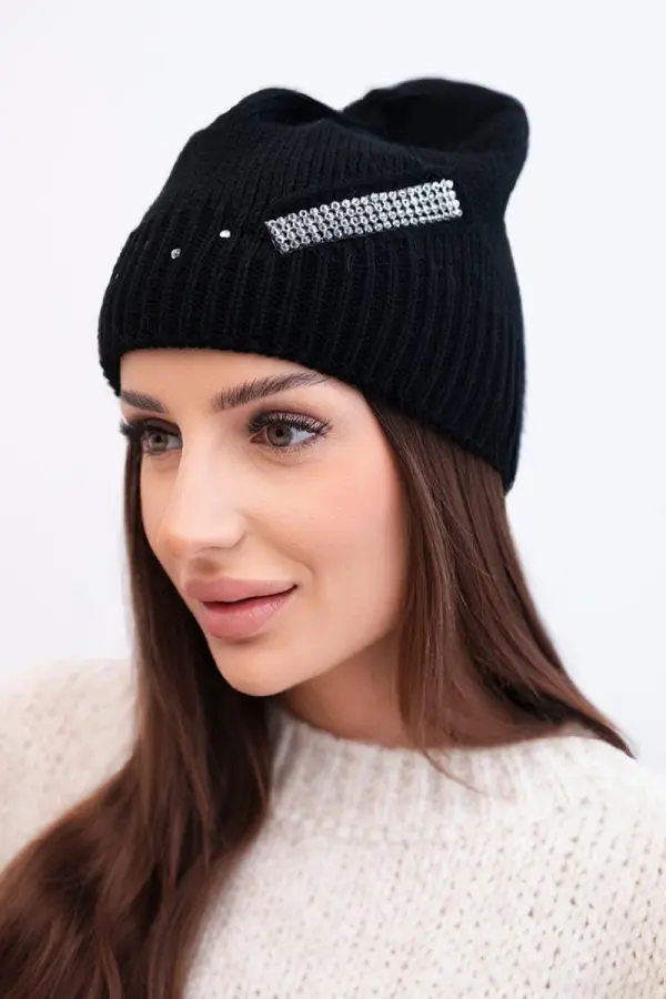 Kesi Ženska zimska kapa s kristali Kesi K399