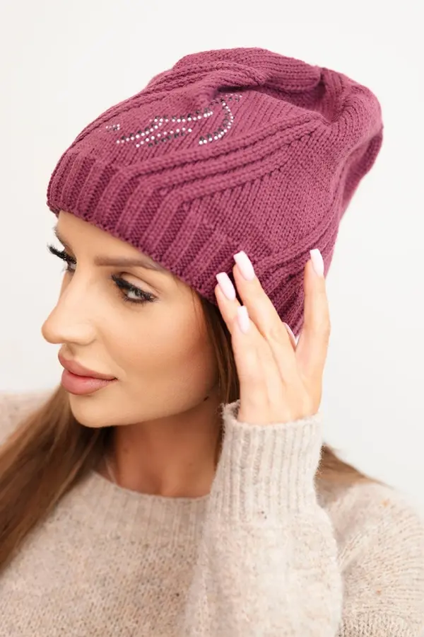 Kesi Ženska zimska kapa z volno Kesi K442 vijolična