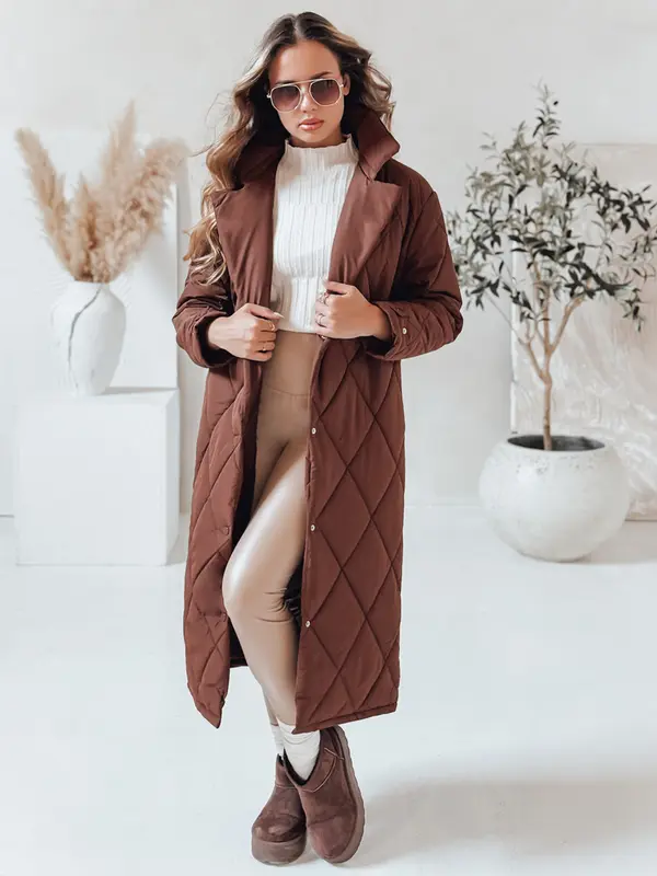 DStreet Ženska zimska prešita jakna rjave barve