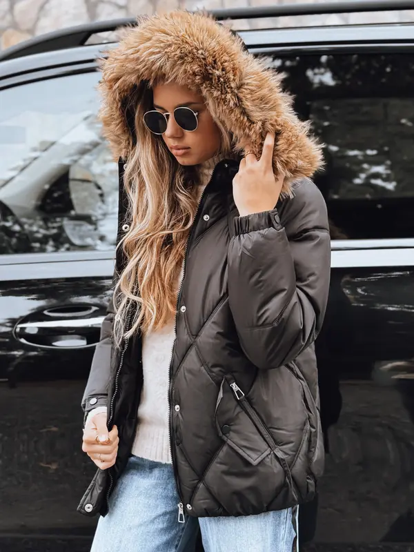 DStreet Ženska zimska prešita jakna s kapuco