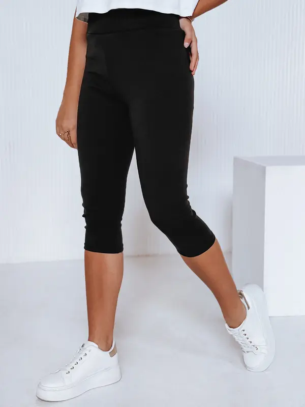 DStreet Ženske 3/4 legice z visokim pasom, črne