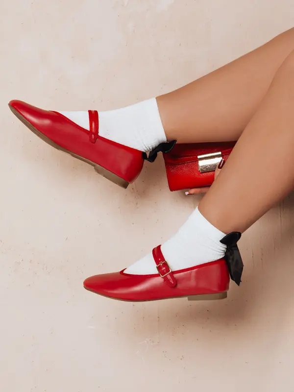 DStreet Ženske balerinke ELLICAN rdeče