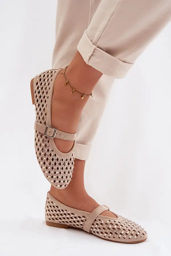 Boto Ženske balerinke s paščkom in okrasnimi kamni