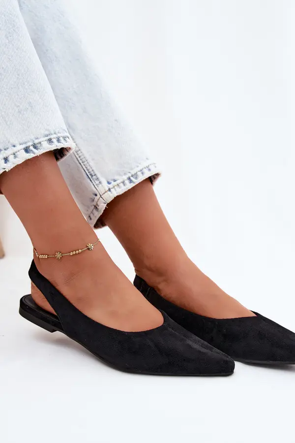 Boto Ženske balerinke z odprtimi prsti v črni barvi