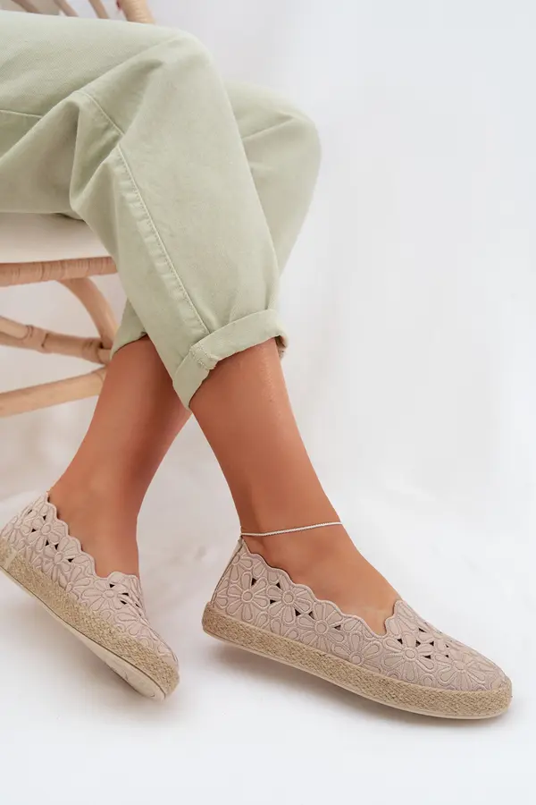 EVENTO Ženske bež espadrile na platformi Naloenma