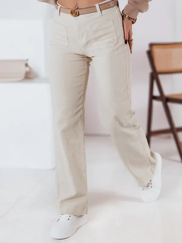 DStreet Ženske bež hlače z čepki WELVIA