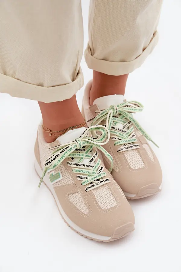 Boto Ženske bež superge z okrasnimi vezalkami Henira