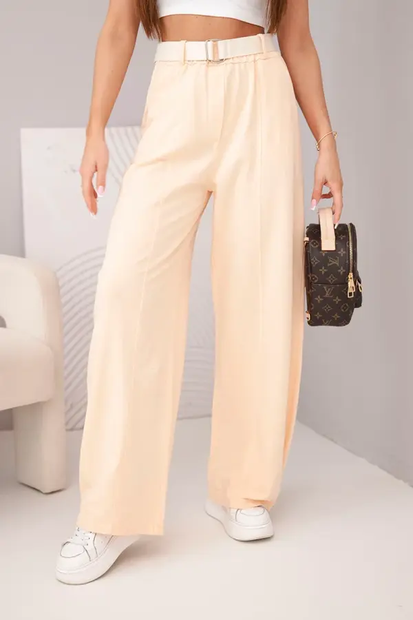 Kesi Włoski Ženske bombažne hlače Kesi z mareličnim pasom