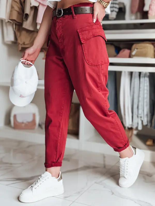 DStreet Ženske bordo baggy hlače GOTRENDI