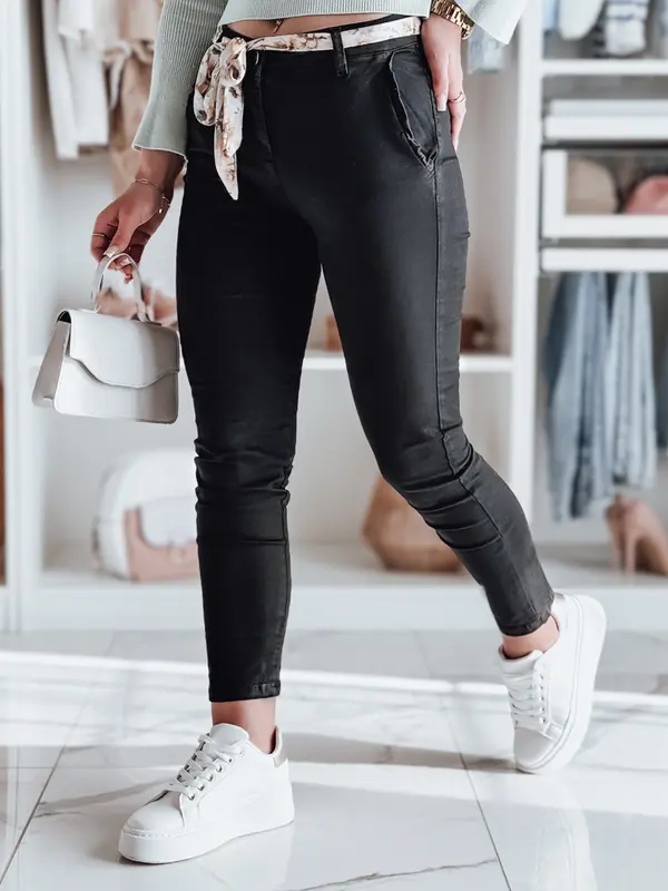 DStreet Ženske črne chino hlače s pasom