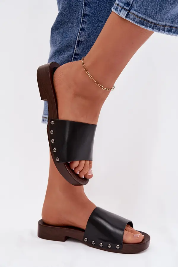 Boto Ženske črne japonke z zaponkami Brinalle