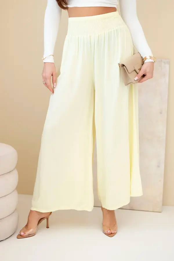 Kesi Włoski Ženske hlače iz viskoze z elastičnim pasom