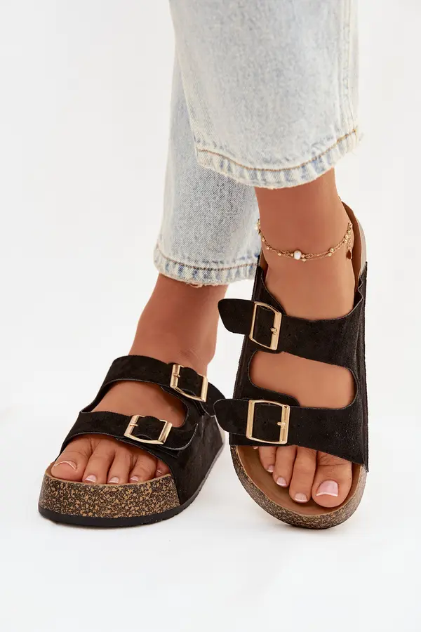 Boto Ženske japonke iz plute na platformi z zaponkami