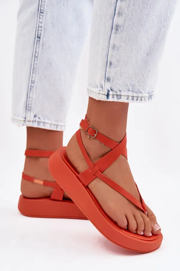 Boto Ženske japonke s platformo Boto Gelira oranžne barve