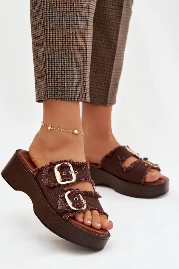 Boto Ženske japonke s platformo in zaponkami