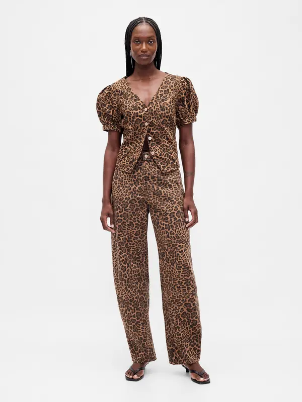 GAP Ženske kavbojke GAP Barrel High Rise