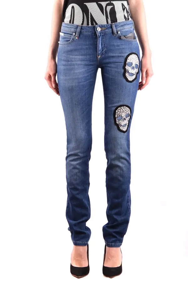 Philipp Plein Ženske kavbojke Philipp Plein z lobanjami