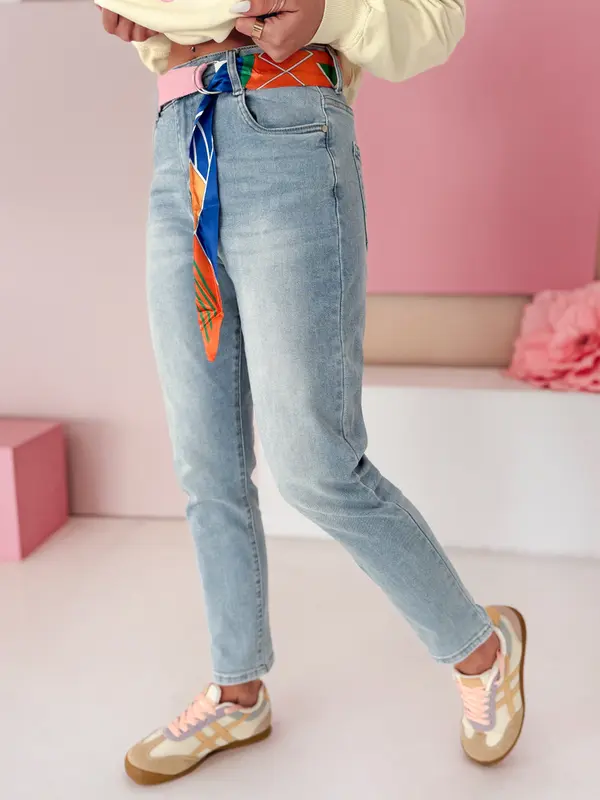 DStreet Ženske kavbojke z visokim pasom mom fit