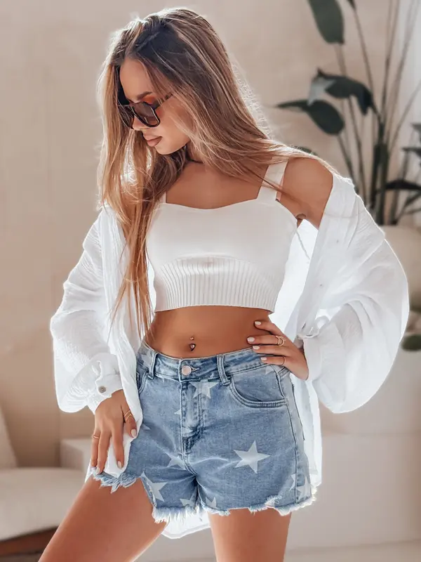 DStreet Ženske kavbojke z zvezdicami MOONSTAR