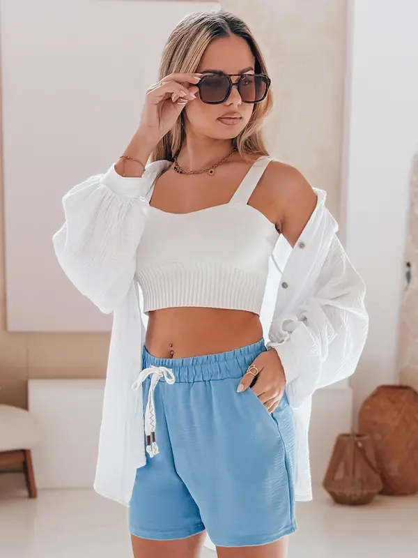 DStreet Ženske kratke hlače NOT TOMORROW modre