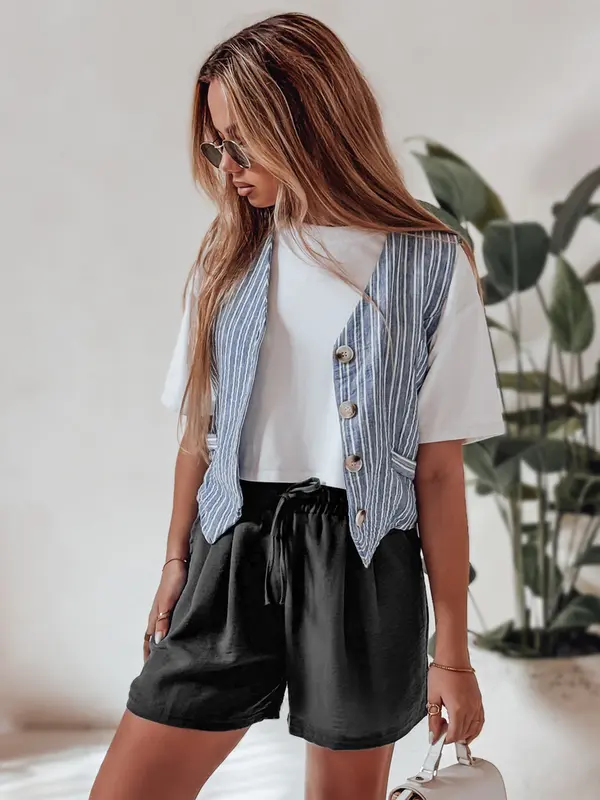 DStreet Ženske kratke hlače RELAX TIME črne