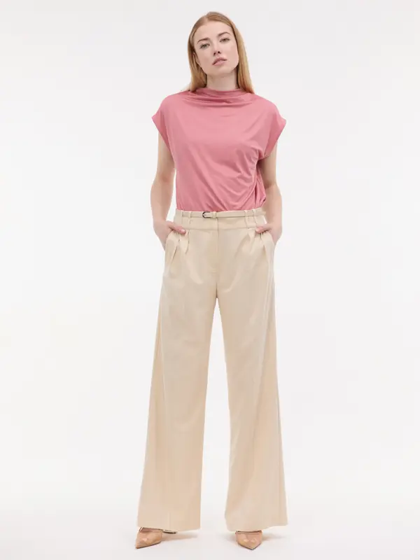 Orsay Ženske kremne široke hlače ORSAY