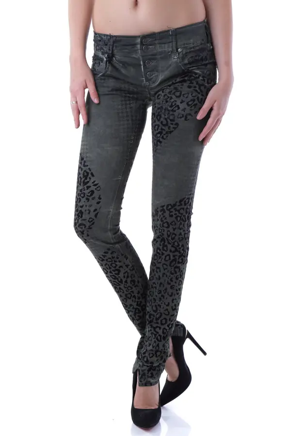 Sexy Woman Ženske leopardje skinny kavbojke