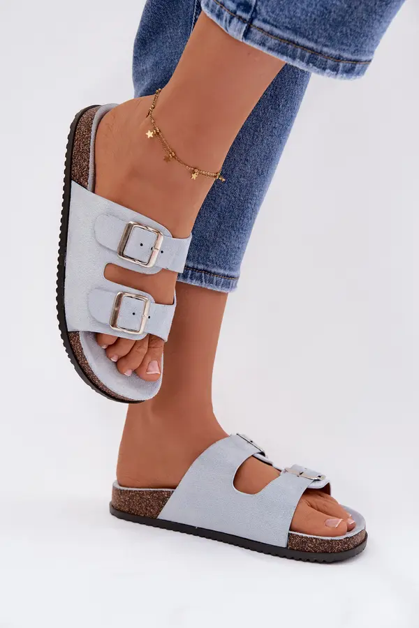 Boto Ženske modre japonke z zaponkami Oliena