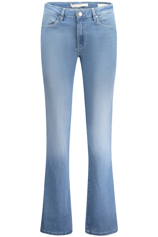 GUESS JEANS Ženske modre kavbojke z razširjenim pasom GUESS