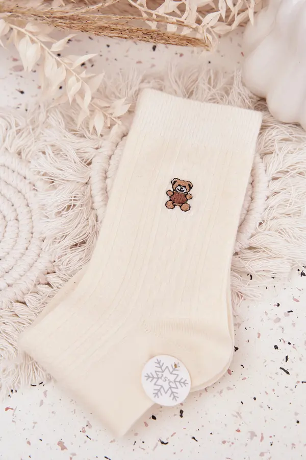 Aura.via Ženske nogavice Aura.via z medvedkom